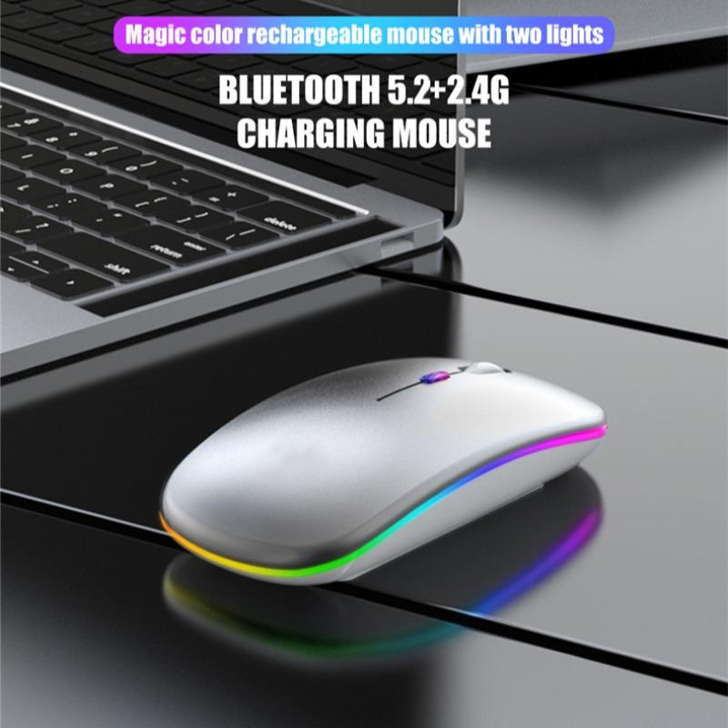 Tablet Telefon Komputer Bezprzewodowa mysz Bluetooth Ładowanie Luminous Bezprzewodowa mysz USB 2,4G Przenośna mysz
