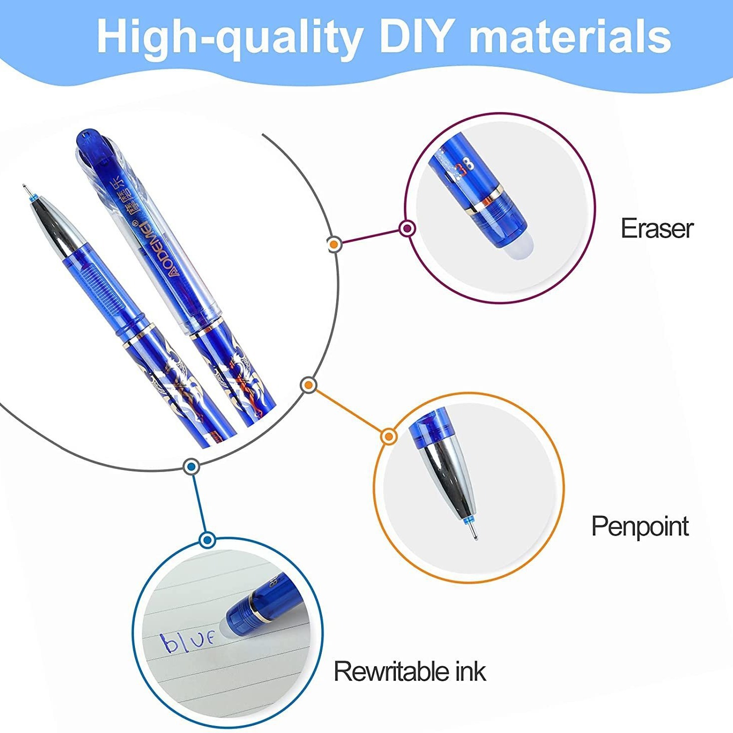 85 Pcs/Set Kawaii Erasable Pens 0.5mm Gel Pen Stationery Waterproof Gel Ink Back to School Writing supplies for Notebook Writing