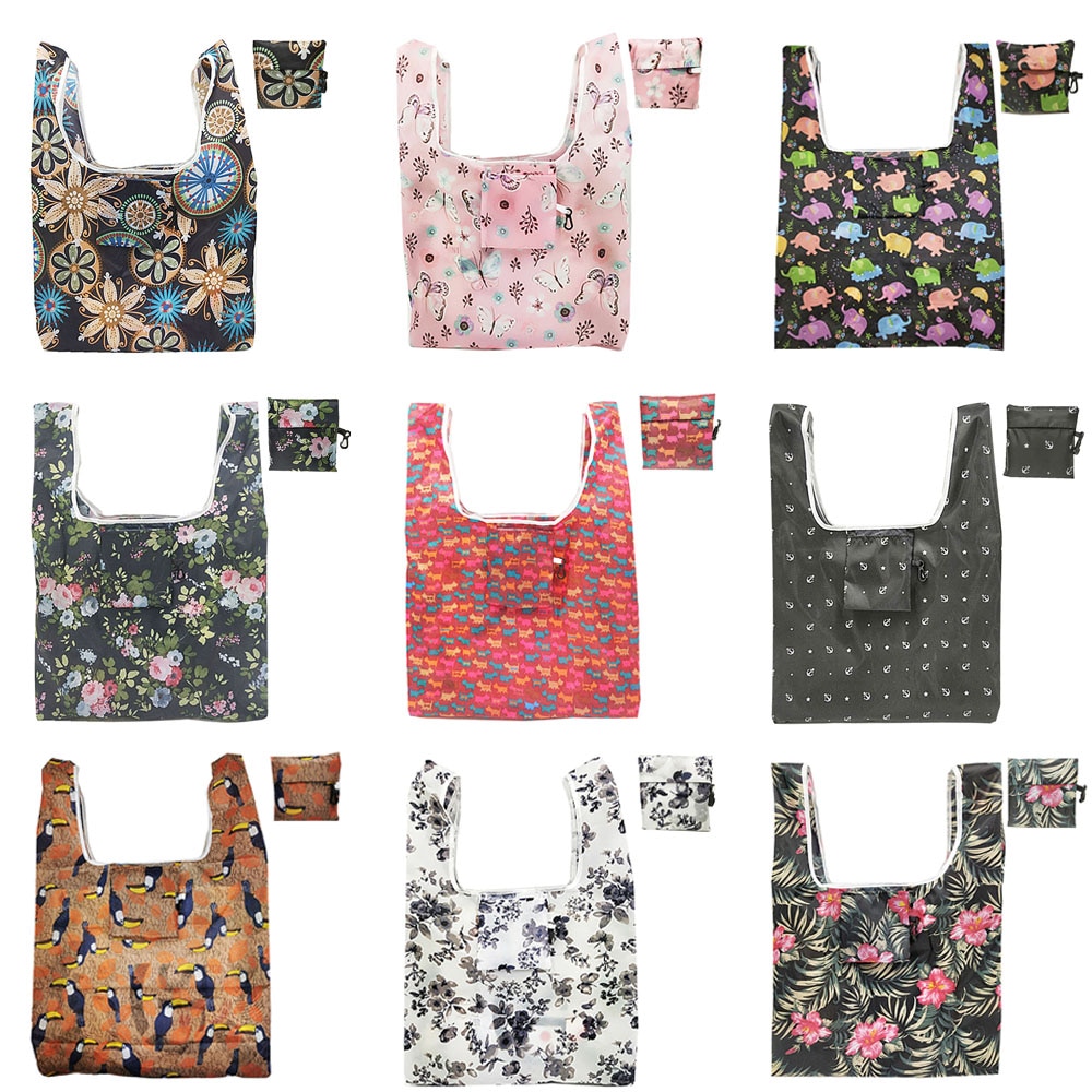 Taitettava Ostoskassi - Suuri Uudelleenkäytettävä Eko-kassi Polyesteriä - Casual Tote