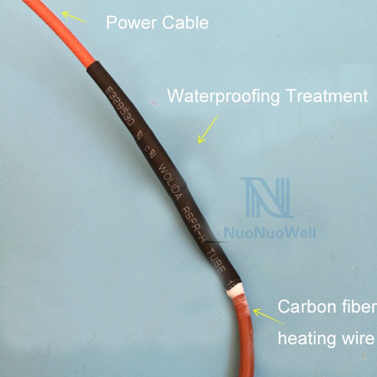 Carbon Fiber Heating Wire Greenhouse Temperature Controll Underfloor Heating Cable 15m 6k 33 Ohm