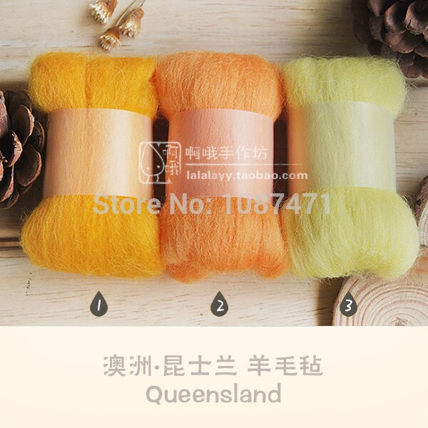 Australia filler for puter fiberfilt ull poke fun håndlaget gjør-det-selv-materialesett  ,20g/ stykker  ,3 stykker/parti gratis