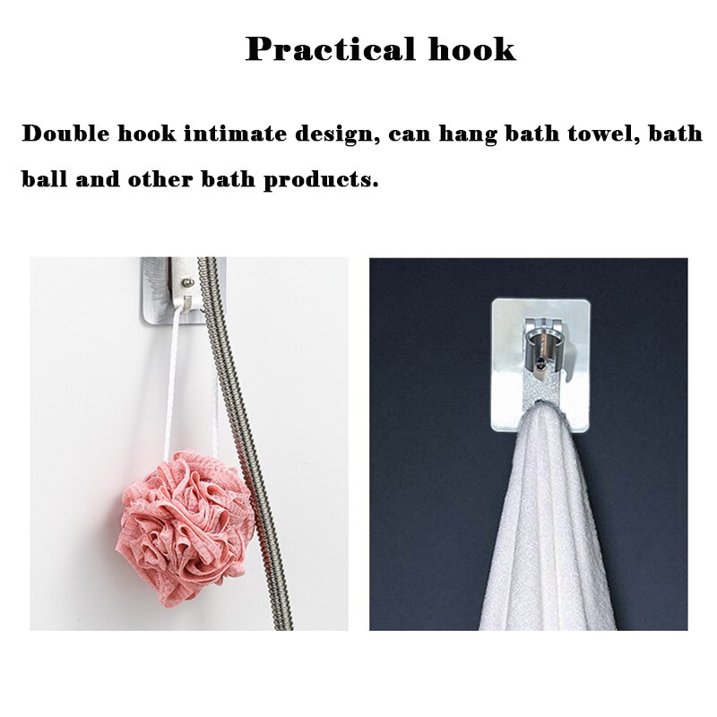 Self-Adhesive Shower Head Bracket Adjustable Handheld Shower Wand Holder Wall Mount XH8Z