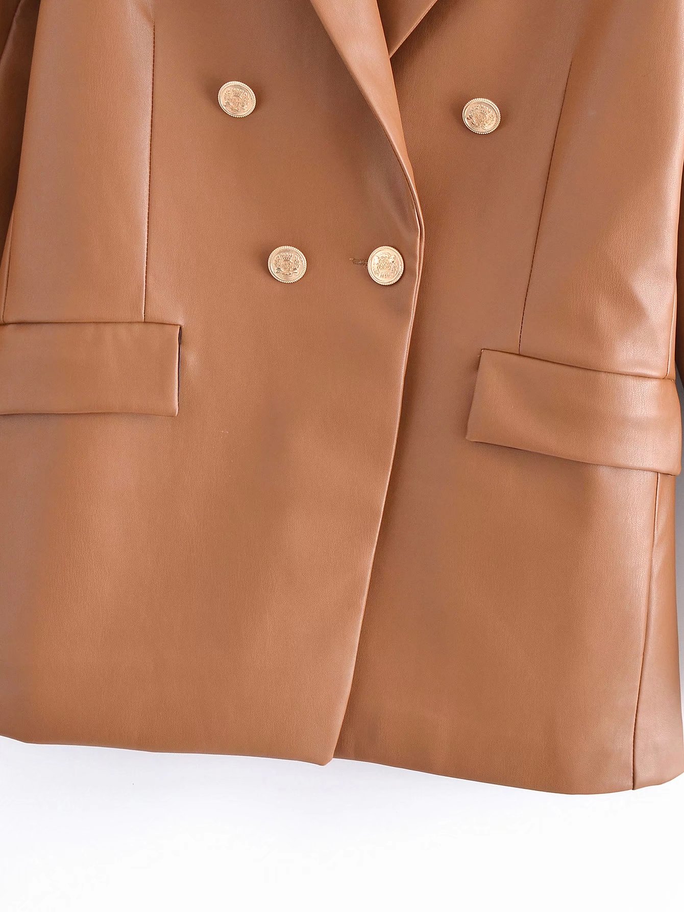 Bruin Losse Pu Faux Leren Jas Vrouwen Klassieke Moto Biker Jacket Lente Herfst Lady Basic Jas Lederen Blazers Bovenkleding