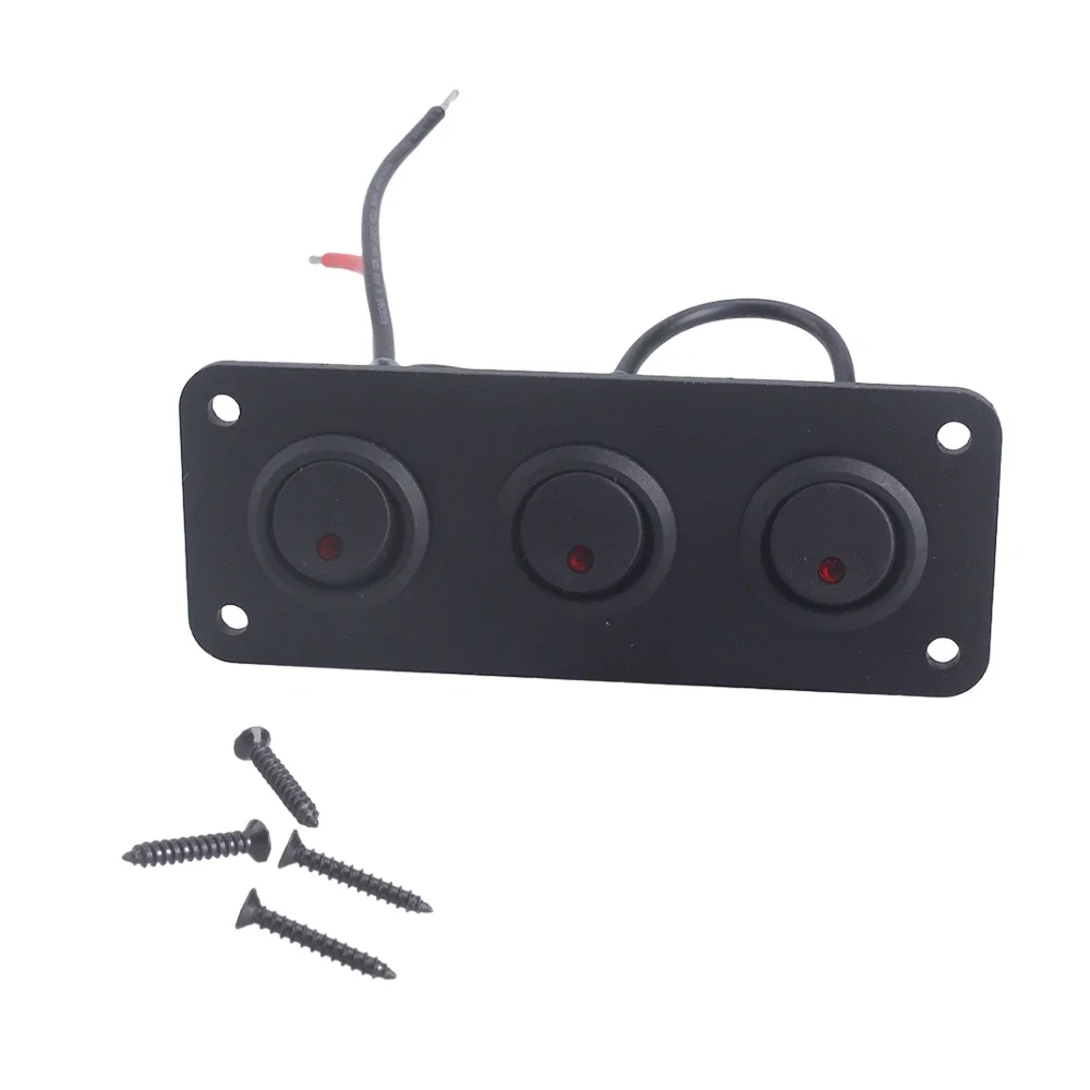 12V 1-5 Gang Universal Toggle Switch Panel USB Car Boat Marine RV Truck Blue LED Styling Accessories Marine Rocker Switch: Gold