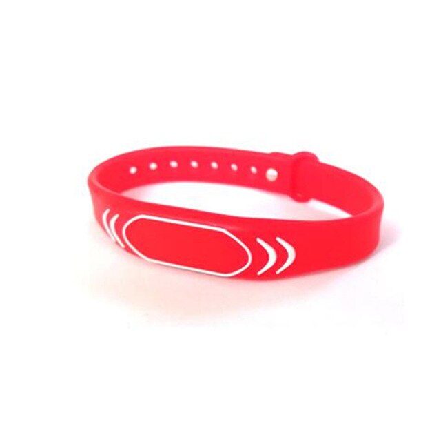 Many Color Select EM4100 ID 125KHz RFID Adjustable Read Only Wristband Bracelet Keyfob Tags Access Control Key Token Card 1pcs: Red