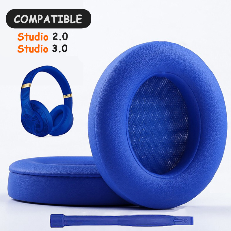 KUTOU Nauszniki do słuchawek Beats Studio 3 3.0 Nauszniki Studio3 Wymienne nauszniki Studio2 Nauszniki zestawu słuchawkowego Podkładka piankowa: Niebieski