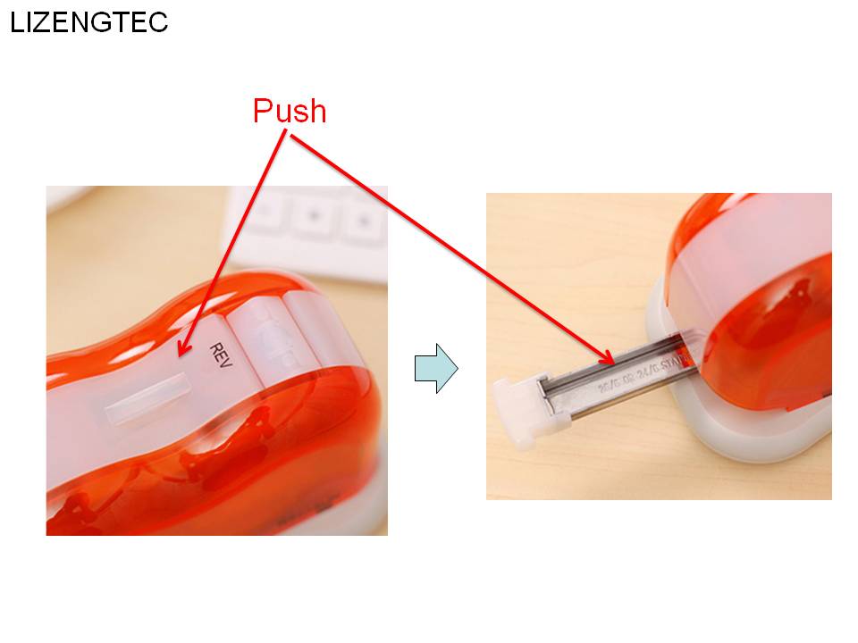 LIZENGTEC Electricity 4*AA Battery or DC Jack Two Power Transparent Stapler For School Office Factory Supplies