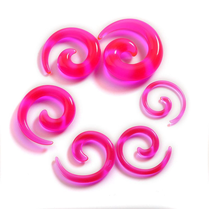 12 stücke Chic Spirale Ohr Taper Gauge Acryl Ohr Stecker Expander Bahre Flesh Tunnel Kit Piercing Körper Schmuck: Rhodiniert