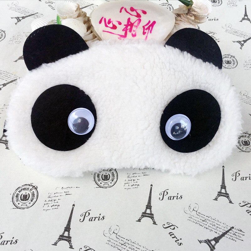 Sødt ansigt hvid panda øjenmaske øjenskygge skygge søvnmaske øjenbetræk sundhedspleje 3 stilarter søvn bomuldsbriller øjenmaske: 06