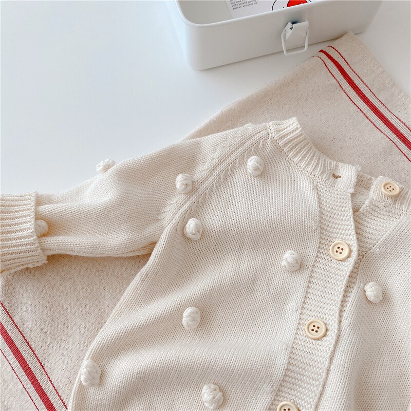 Baby Kids Clothes Girls Sweaters Autumn Cute Solid Knitted Coat for Girl 100% Cotton Long Sleeve Children's Clothing