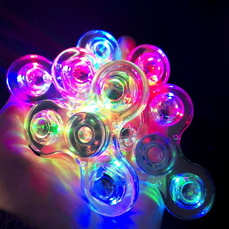 Luminous Fidget Spinner LED Light Up Changeable Hand Spinners Adult Glowing Spiner Stress Relief Toys For Kids