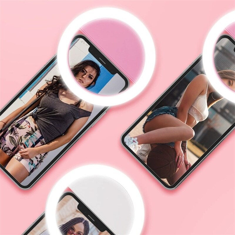 Selfie Led anillo de luz novedad maquillaje iluminación lámpara selfi Led teléfonos móviles foto luz de noche Led espejo señal de neón Selfie anillo