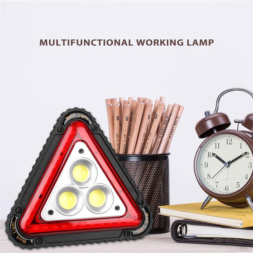 3 cob arbejdslys trafikadvarselslys usb genopladelig trekant multifunktionel udendørs campingtelt lys