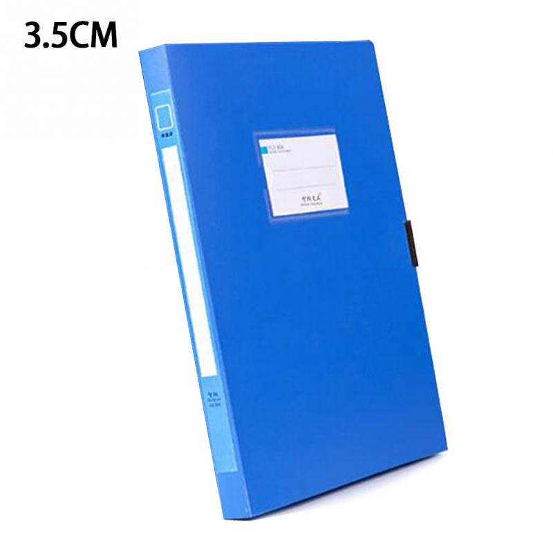 A4 Lightweight File Box Document Protection and Preservation Thick File Case Portable Business Organizer Storage Box #903: Blue 3.5cm