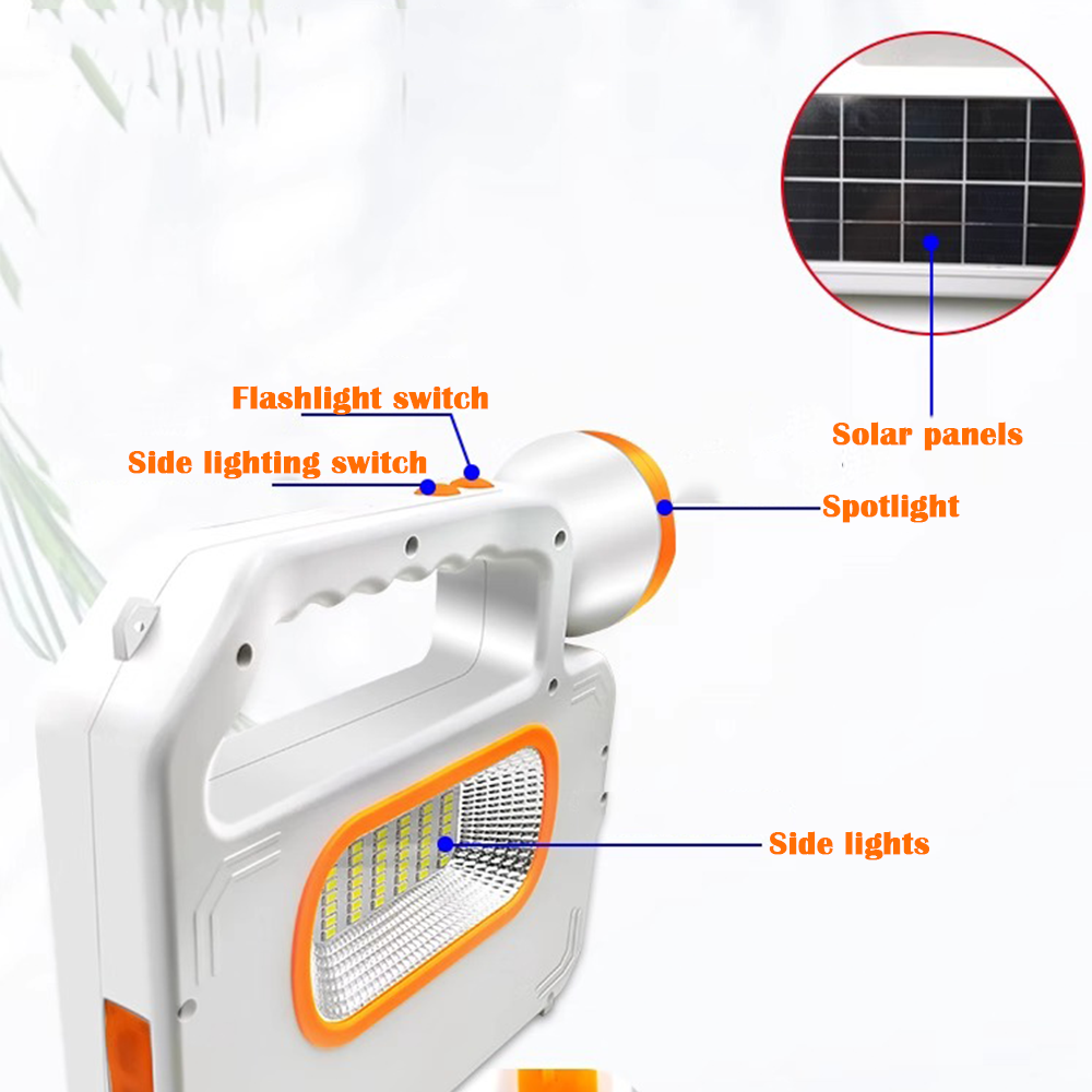 Draagbare zaklamp op zonne-energie, noodlamp, campinglamp, oplaadbare handzaklamp voor buitenactiviteiten