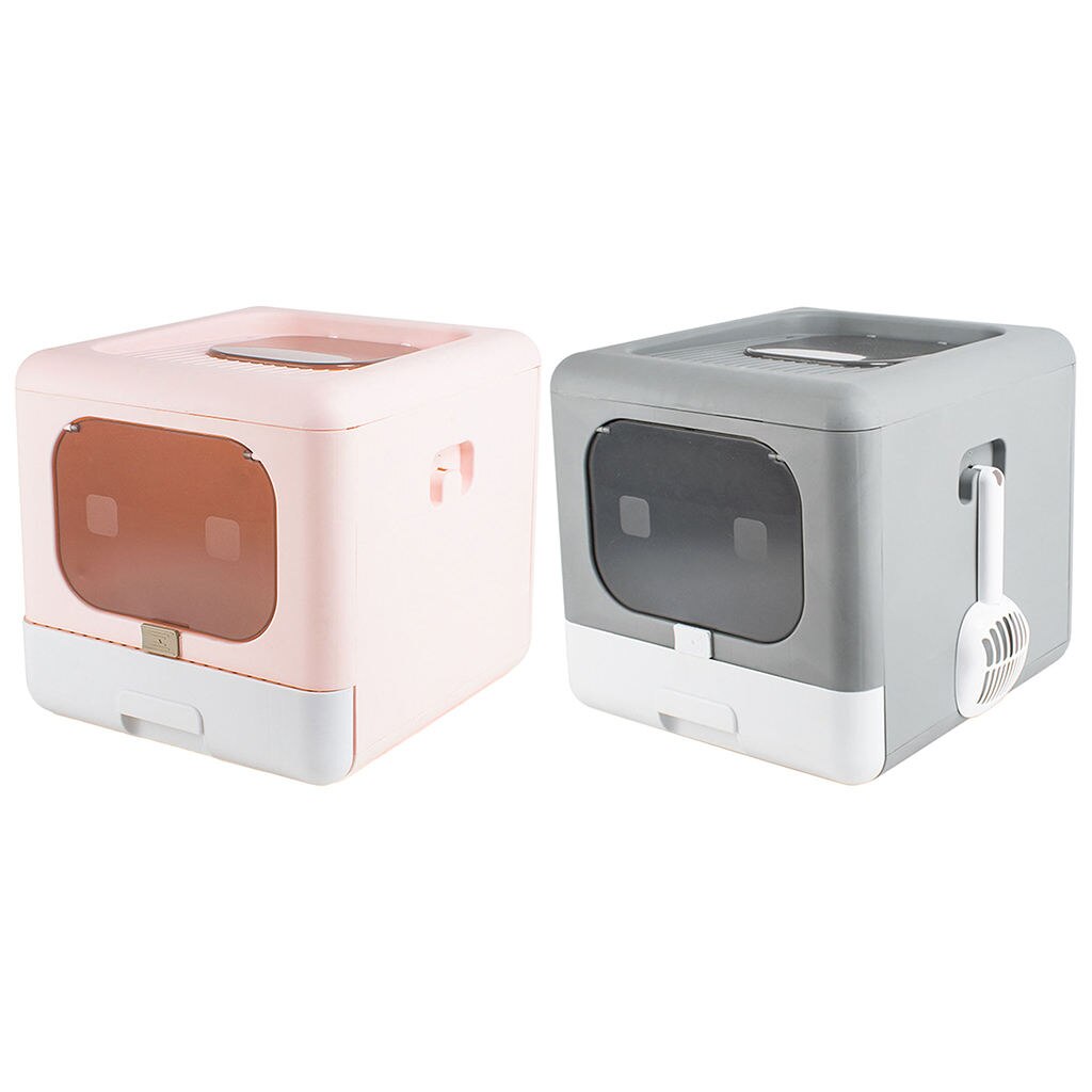 Premium Litter Box with Hood Closed Litter Box, Closed Litter Box for Kittens 2 Entrances, Cat Sandbox Container