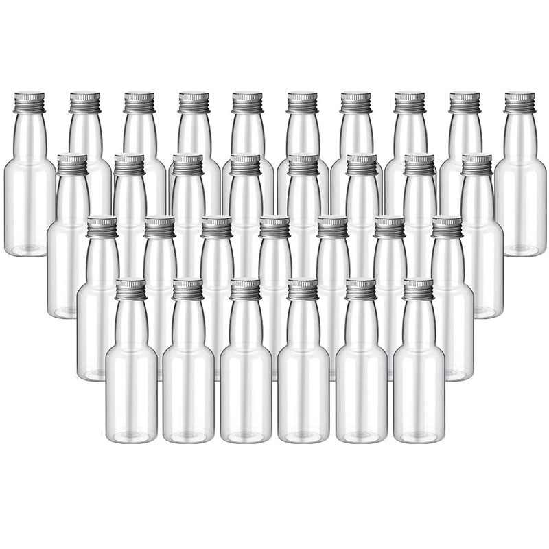 5Stck 30ml-150ml Leere Klare Kunststoff Mini Schnaps Flaschen Tragbare Nachfüllbare Trinken Container Für Saft wein Alkohol Hochzeit Party: Silber / 8ml