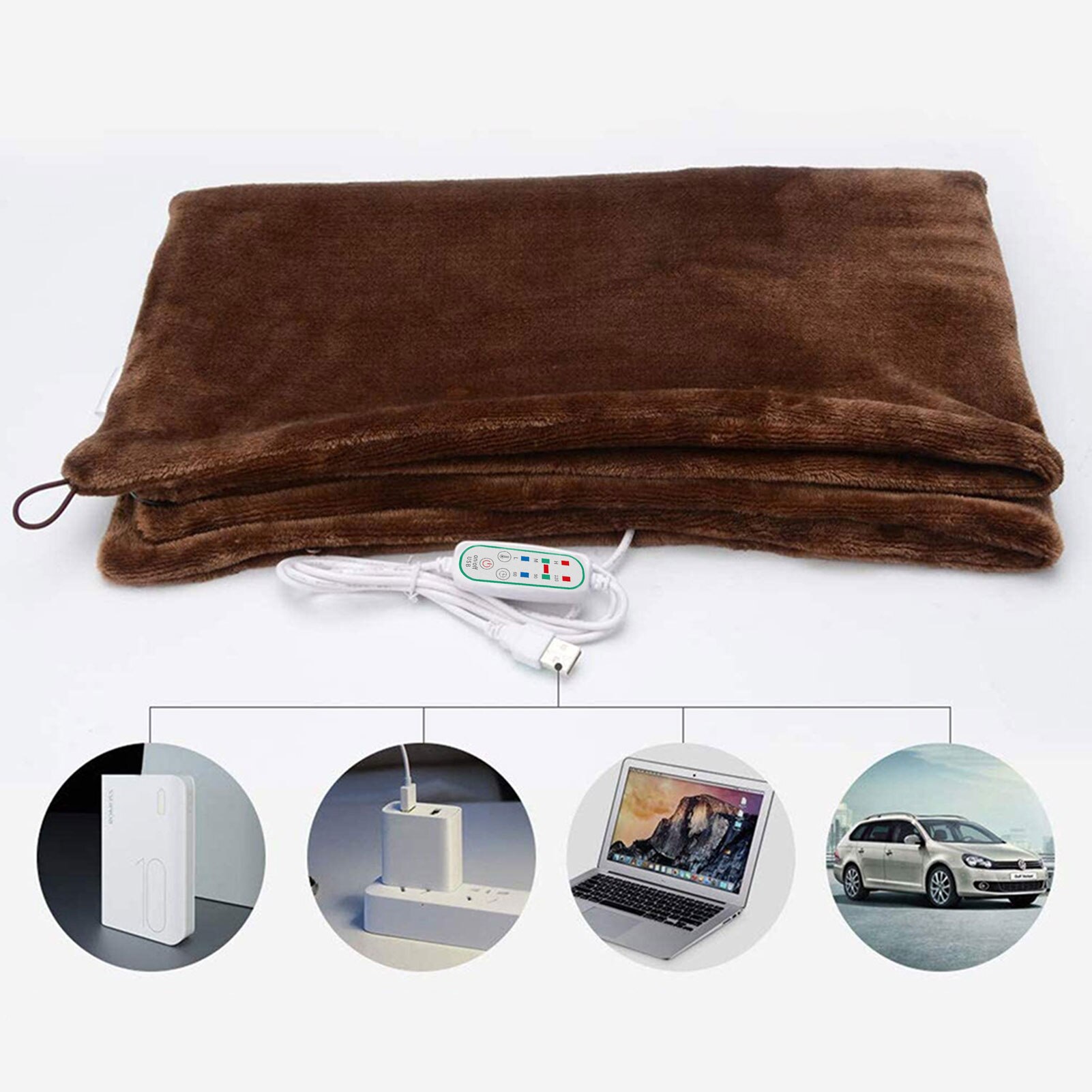 45*80cm USB 5V Electric Heating Shawl Washable 3 Heat Settings With Timing Function Heated Blanket