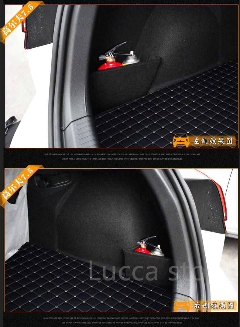 Organizador de almacenamiento lateral para maletero de coche, placa de almacenamiento para VW Golf 8 MK8 + Golf 7,5 MK7.5, accesorios de modificación: GOLF 7.5 L R