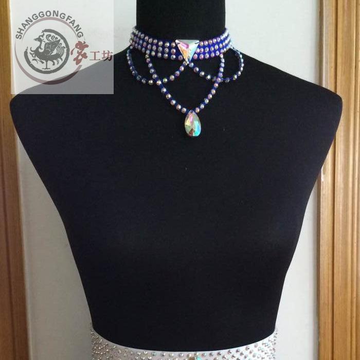estilo, accesorios de baile latino, gemas, collar de baile latino para mujeres, collares de baile latino