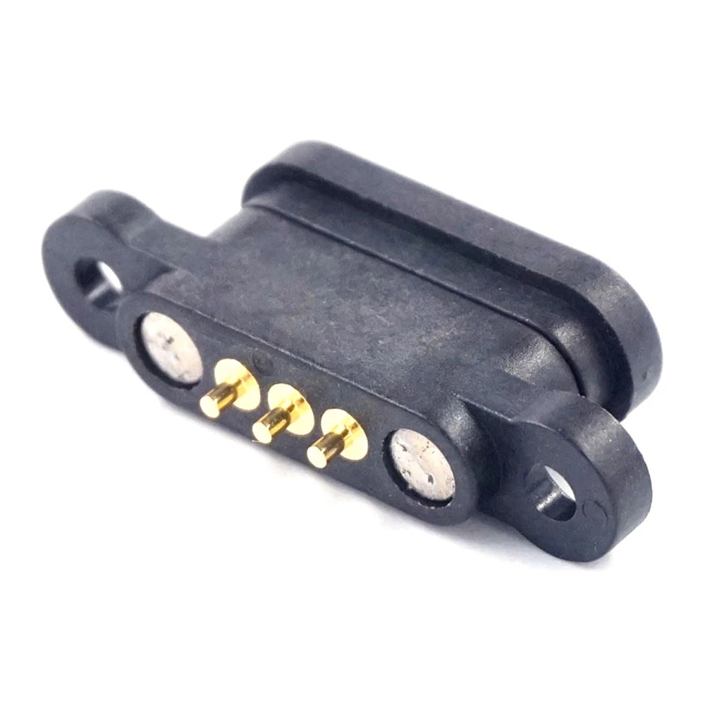 1-3Pairs Frühling Geladen Magnetische Pogo Pin Stecker 3 Positionen Magneten Pitch 2,3 MM 3PThrough Löcher PCB lot Männlich Weibliche Sonde