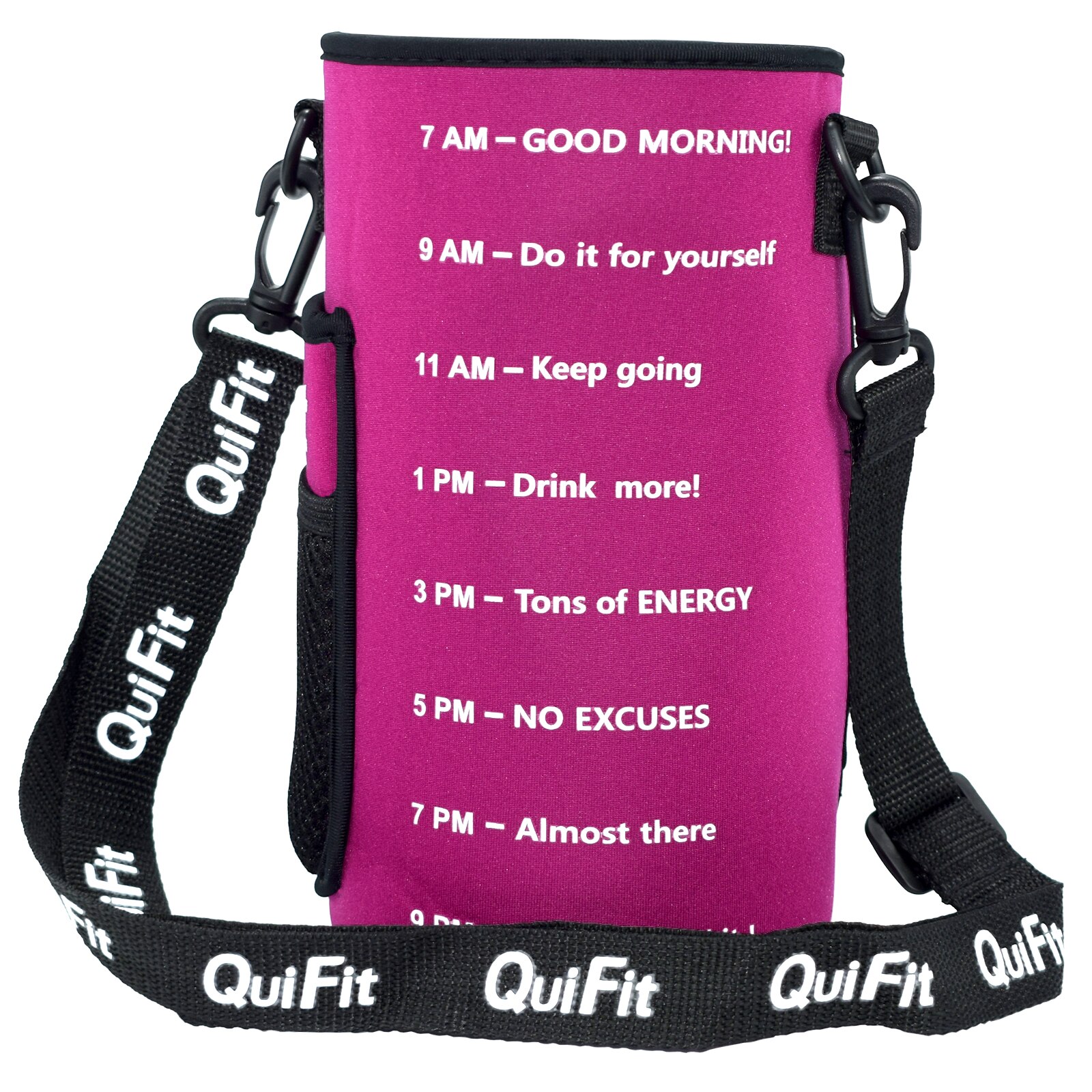 QuiFit-Soporte deportivo para botella de agua con correa para el hombro, ideal para botellas de Tritan de 128 oz o 64 oz, no incluye botella: 2L / Purple