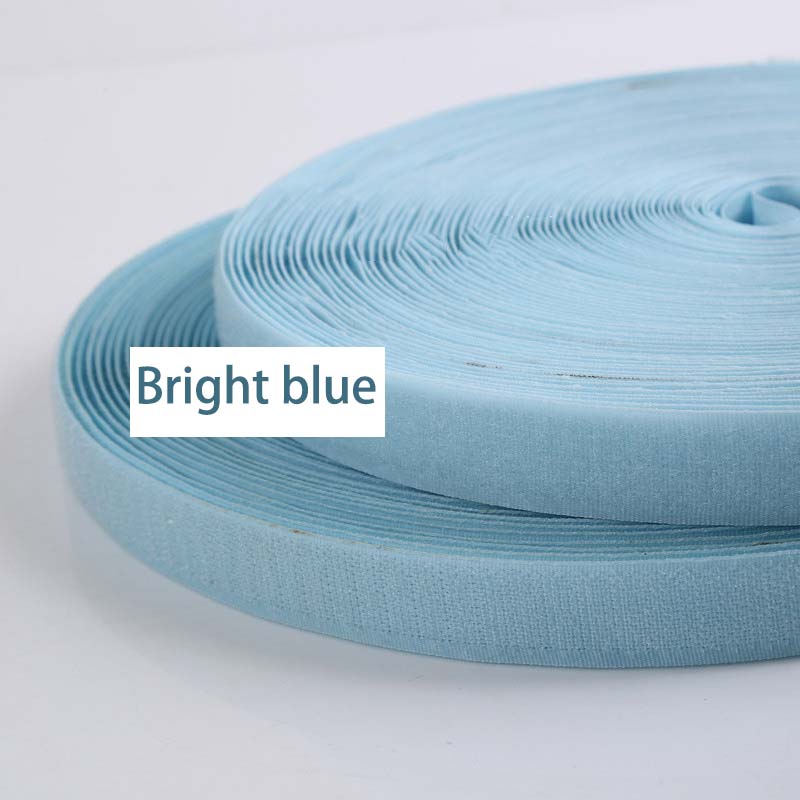 5 meter/par 20mm farverige kroge uden selvklæbende fastgørelse tape krog og løkke nylon magisk tape kabelbindere gør-det-selv-tilbehør: Lyseblå 20mm 5m