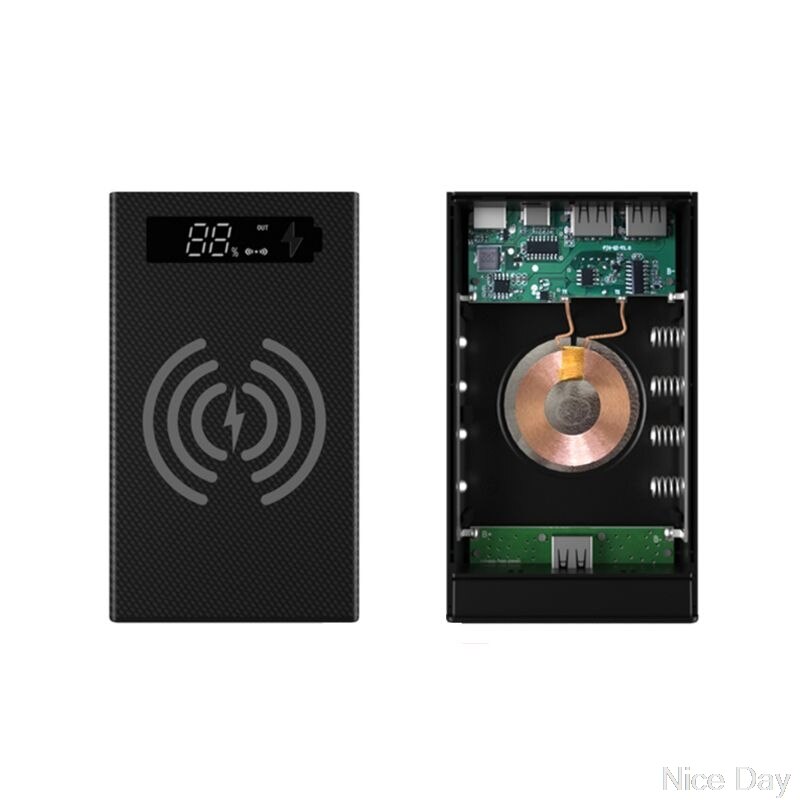 DIY 18650 Batterij Case Powerbank Shell - Draadloze Oplaadbox - Model 5095070: Black B