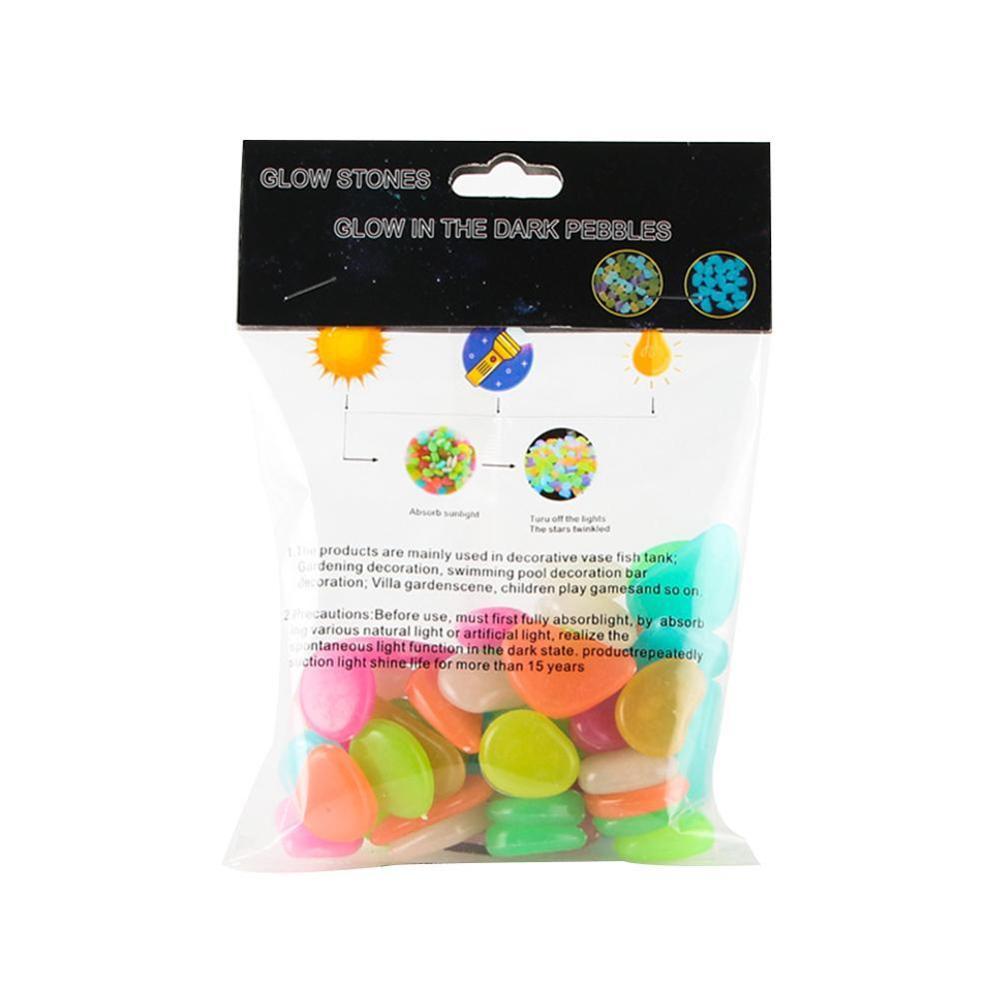 Wystrój ogrodu świecące kamienie świecą w ciemności ozdobne skały kamyki zbiornik dekoracja zewnętrzna żwirowa mieszanka kolorów akwarium