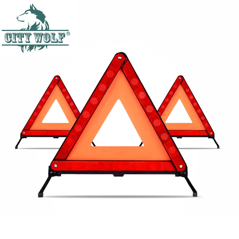 Foldable Reflective Safety Roadside Lighting Car Emergency Warning Triangle Stand Car Accessory