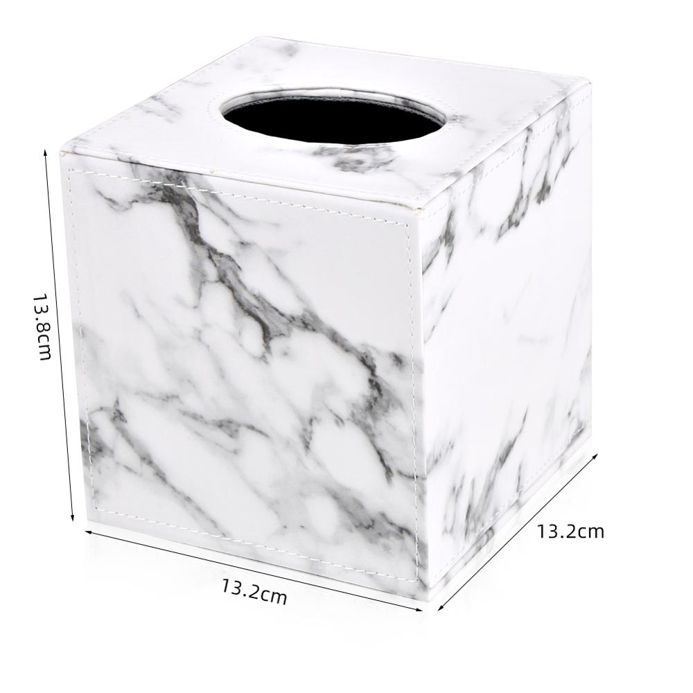 Marble Cube Square Tissue Box PU Leather Roll Tissue Holder Toilet Paper Box Napkin Case Cover Canister Dispenser holder