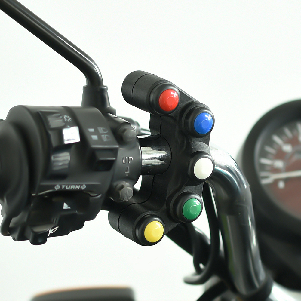 Universal 5-button Array Motorcycle Switch Modified Five-Color Function Switch Turn Signal Horn Headlight Five-In-One Switch