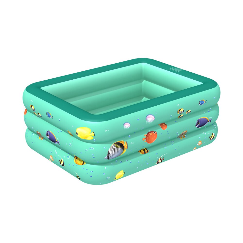 Piscine gonflable rectangulaire, pataugeoire, baignoire d'extérieur et d'intérieur, pour enfants, pour l'été: 130CM green