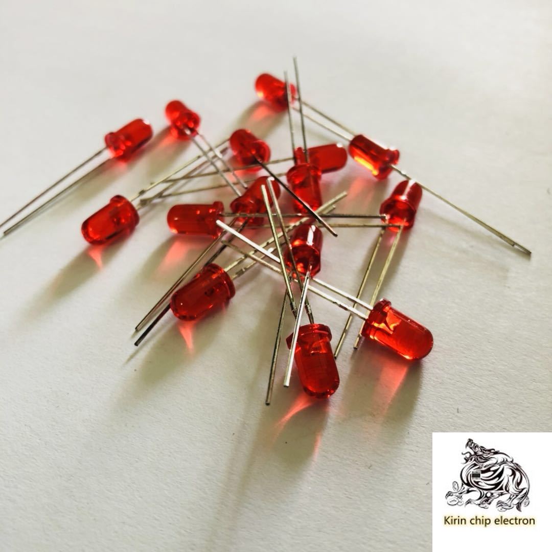 1200PCS/LOT LED light emitting diode 5mm red, bright, long-legged, 5mm round head, foggy, red