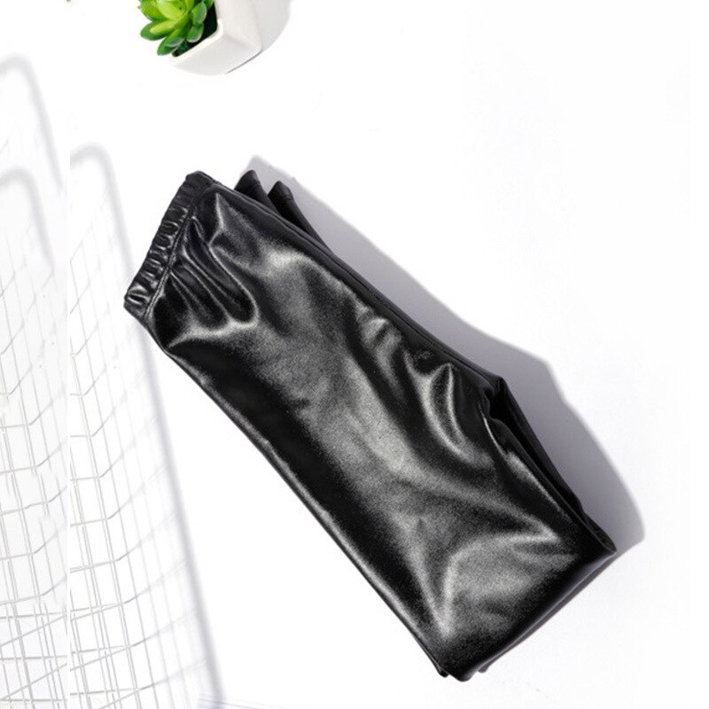 2 3 4 5 6 7 8 9Y kids baby girls autumn winter thickne warm solid pants children Pencil pants girl Skinny leather pant