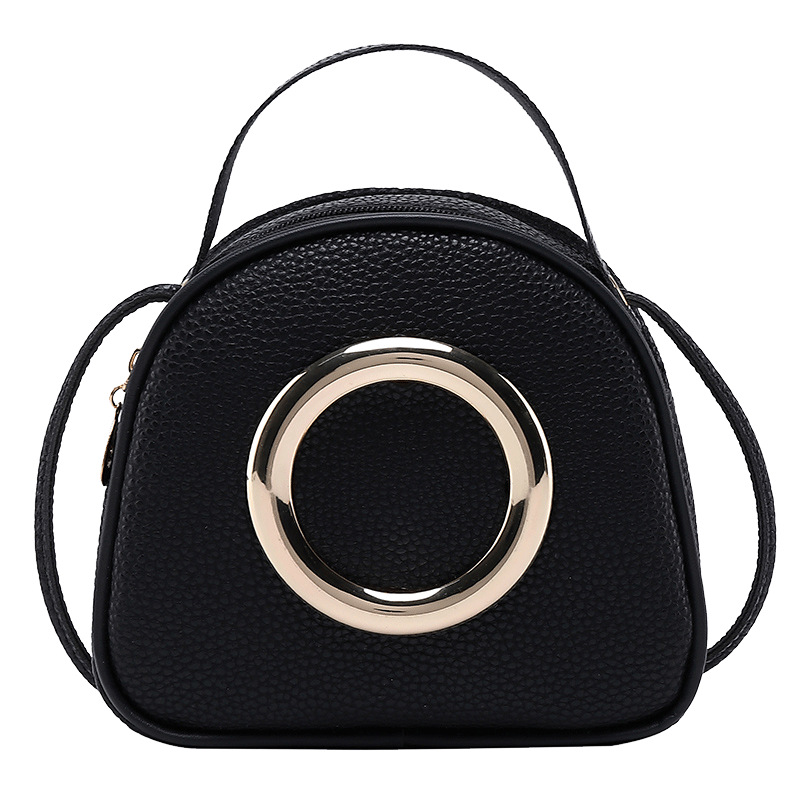 PU Leer Vrouwen Emmer Schoudertas Mode Cirkel onderdelen Crossbody Bag Vrouwelijke Kleine Handtassen