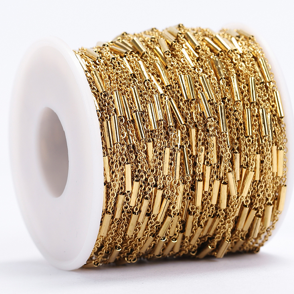 2 meter roestvrijstalen ketting ketting buis gouden ketting accessoires voor armbanden sieraden maken componenten handgemaakte DIY