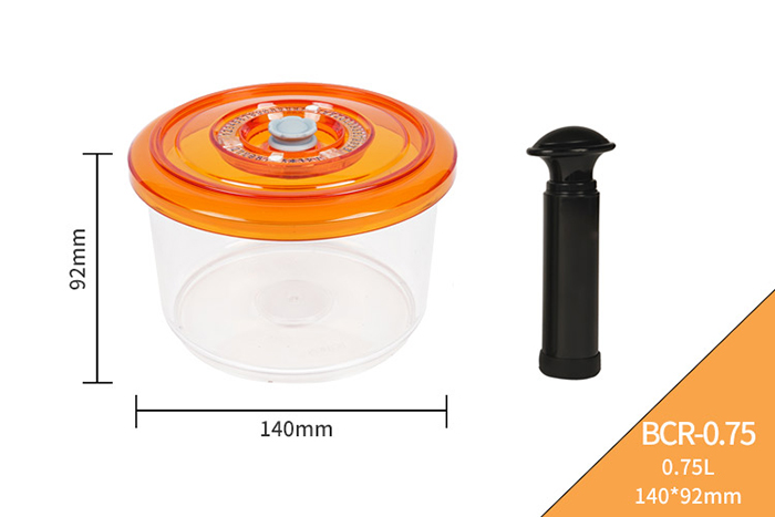 LAIMENG Vacuum Container Plastic Food Storage Container With Lid Damp Proof Large Capacity Kitchen Box for Vacuum Sealer S250: BCR-0.75