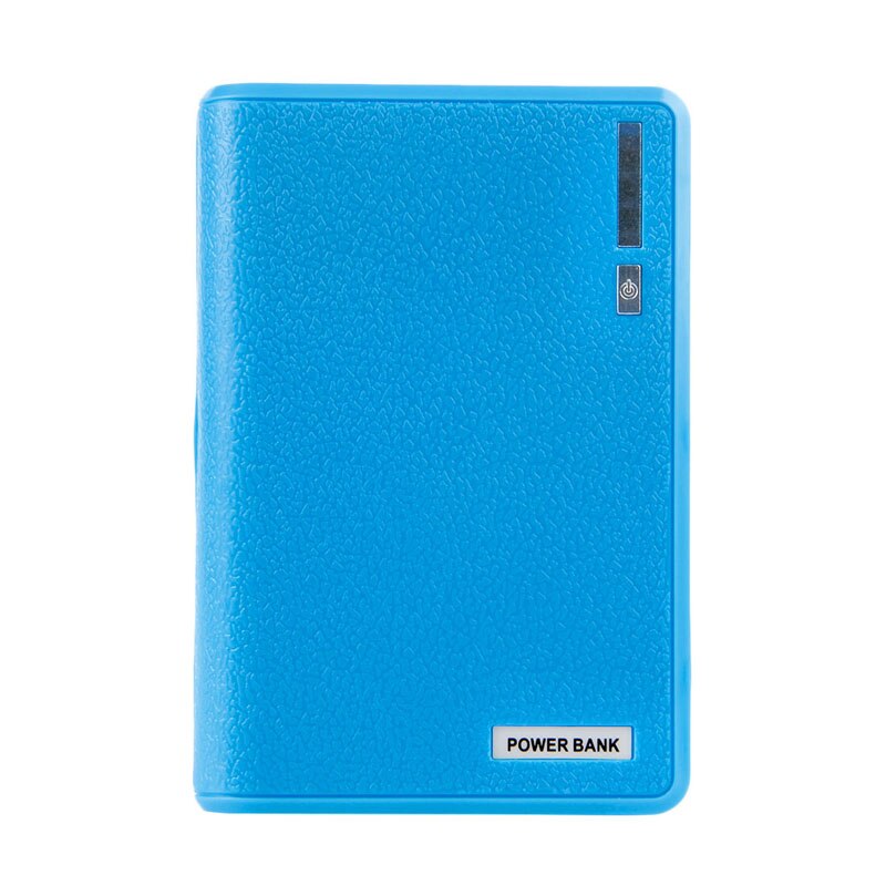 1 PC Dual USB Power Bank 4x 18650 External Backup Battery Charger Box Case For Phone: Blue