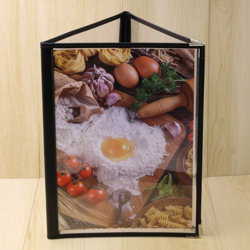 Couverture de Menu de Restaurant transparente, format A4 Style livre café Bar 3 Pages 6 vue 2 pièces