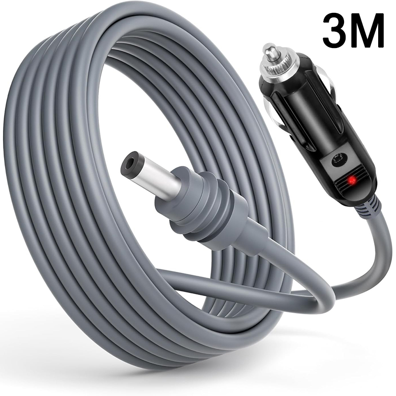 Adequado para starlink mini tomada de carregamento de carro fonte de alimentação 12v dc cabo macho com display de luz vermelha cabo de extensão à prova dwaterproof água: Preto