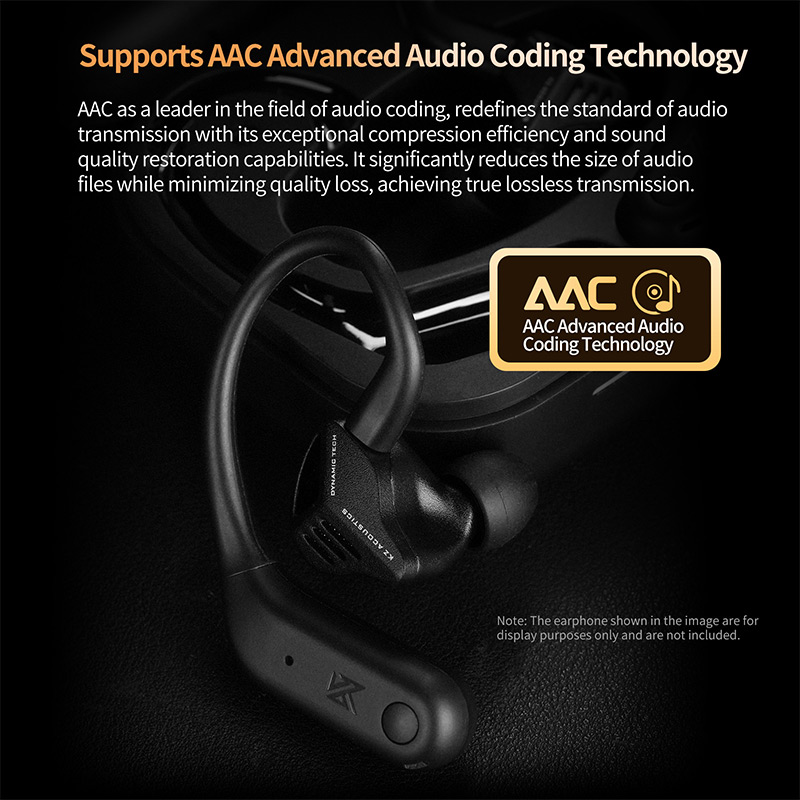 Kz  ae01 pro auricolari wireless con gancio auricolare, cavo, cancellazione del rumore, bluetooth, supporto a 5.2 c- pin, aac/aptx  az09 pro  ae01