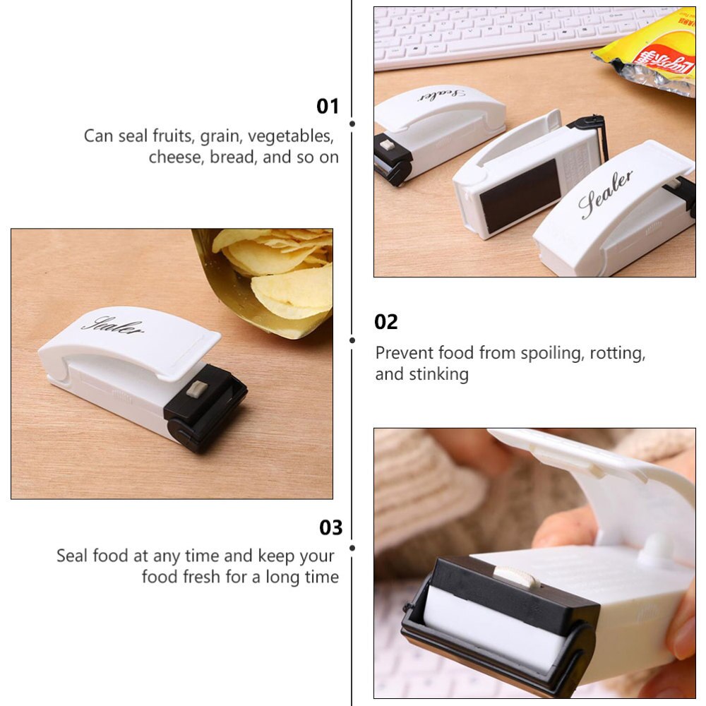 1 Pc Chic Convenient Potable Sealing Tool Small Sealer Machine Food Preservation Capper for Home Indoor Food Snack