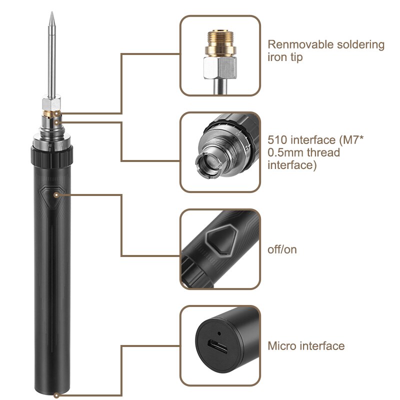 usb battery soldering iron 510 soldering iron 16-piece soldering iron kit storage box adjustable piezoelectric soldering iron