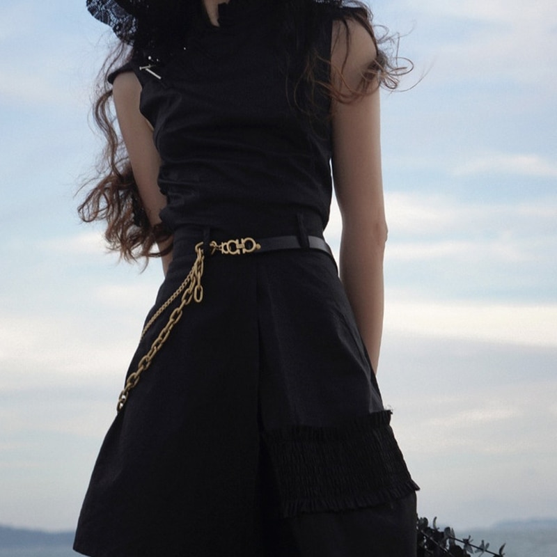 Mode Vrouwen Gouden Ketting Riem Luxe Voor Jurk Gouden Gesp Cinturon Gotico Mujer