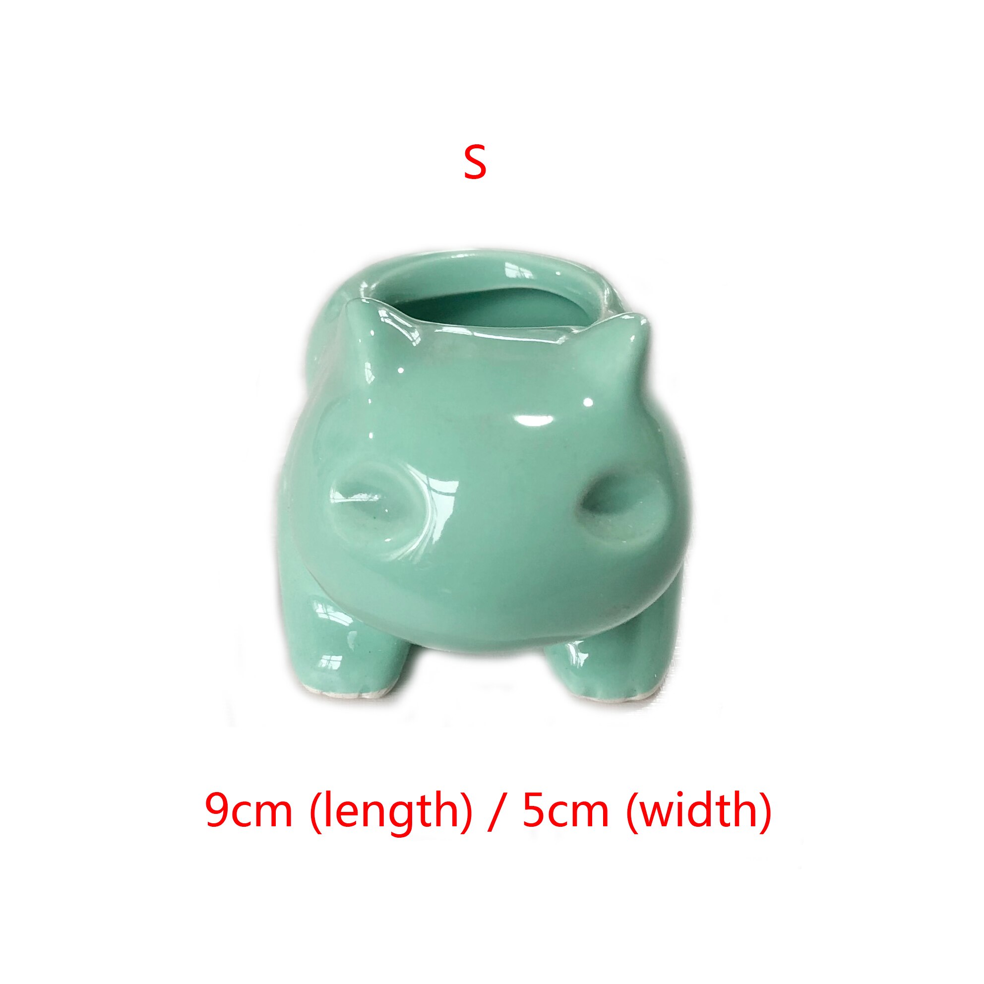 Kawaii Ceramic Flowerpot Succulent Planter Cute Green Plants Flower Pot with Hole For: S