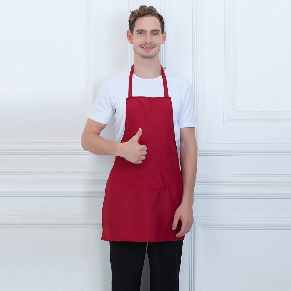 Delantal de Chef, camarero, camarera, con tirantes, cuello Halter, delantales largos, restaurante, cocina, Chef, ropa de trabajo, café, servicio de comida