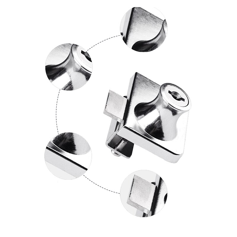 407 Single Double Door Glass Lock Showcase Cabinet Push Sliding Locks for Wine Cooler Furniture Hardware