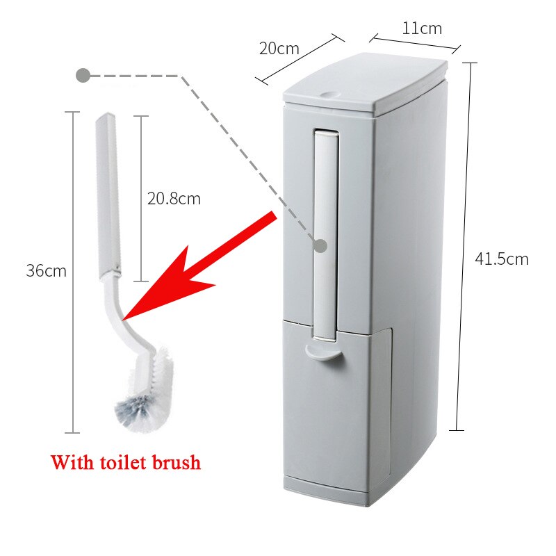Smalle Prullenbak Badkamer Kan Met Toiletborstel Vuilniszak Houder Afval Thuis Plastic Vuilnis Vuilnisbak: Gery