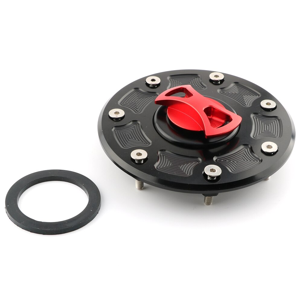 CNC Motorcycle Gas Cap Oil Fuel Tank Cover For KAWASAKI ZXR-250 ZXR-400 ZXR-750 ZG1000 Concours ZX-11 ZRX1100 ZX600 ZZR600: Red